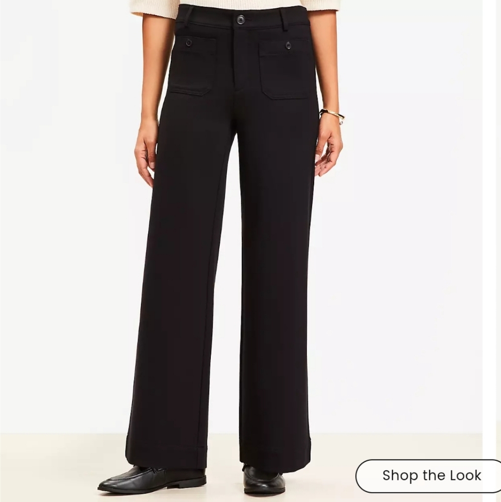 LOFT Palmer Women's Black Wide Leg Pants